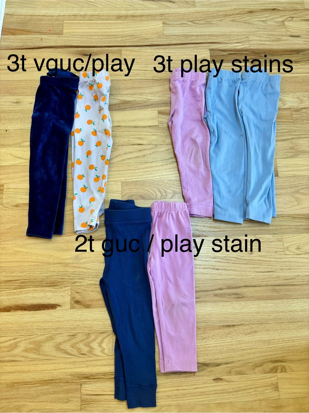 Hanna Andersson navy, orange print, pink, light blue kids leggings bundle